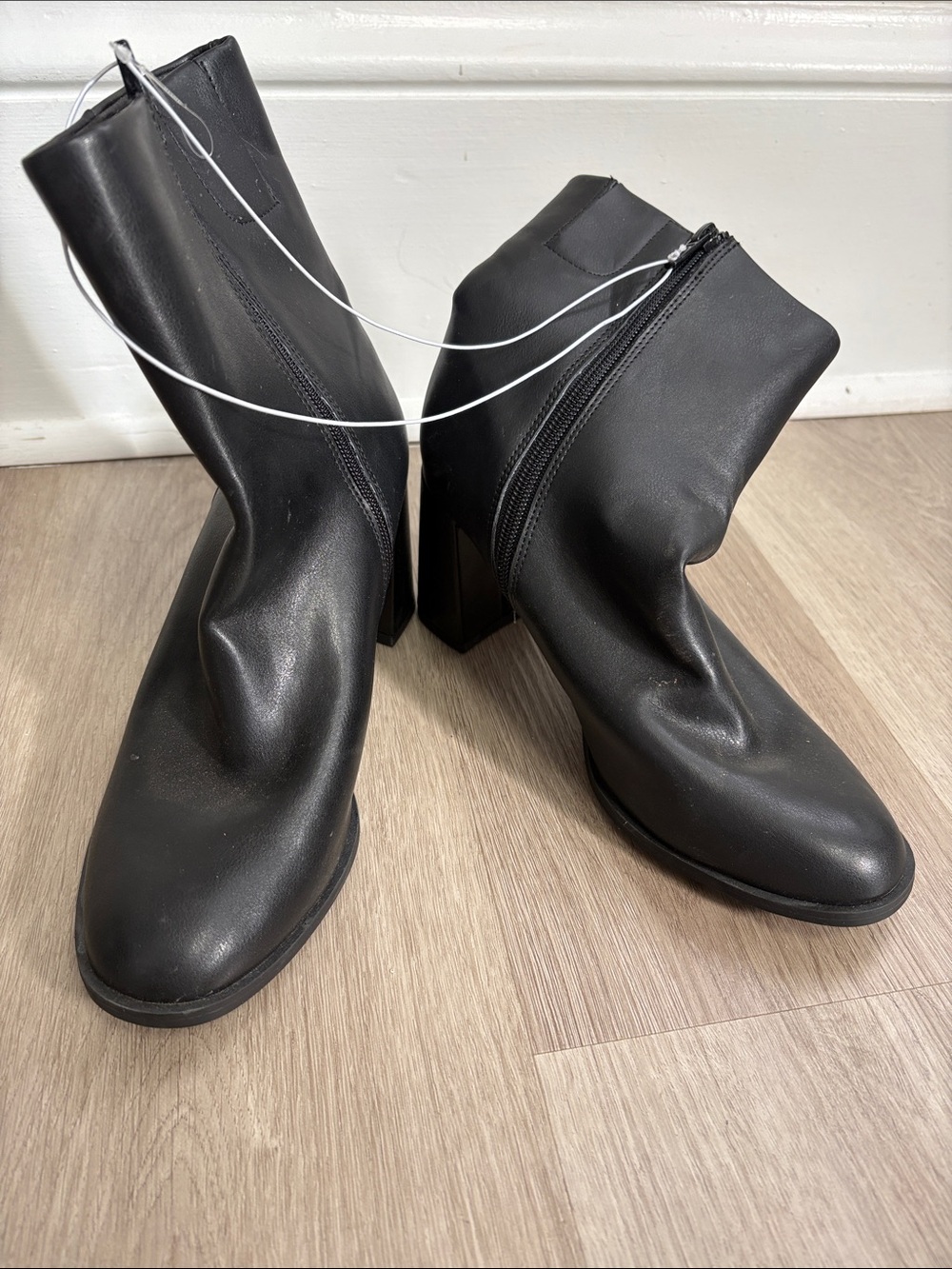 Women's Size 8 A New Day Black Ankle Boots with Block Heel